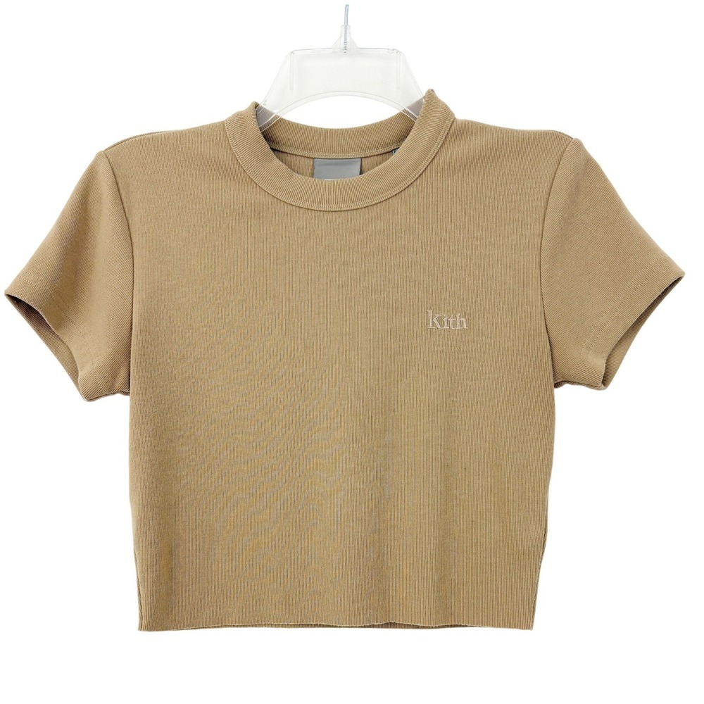 Kith Mulberry Tee II Size M Shea Brown Ribbed Cropped Short Sleeve Crew T-Shirt